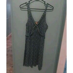 ! Free People Women Dress Size L Blue Printed Sheath Empire Waist